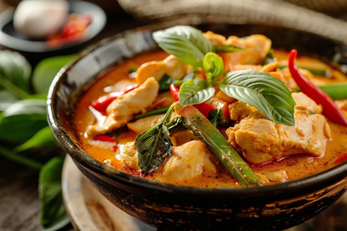 Poulet au curry rouge